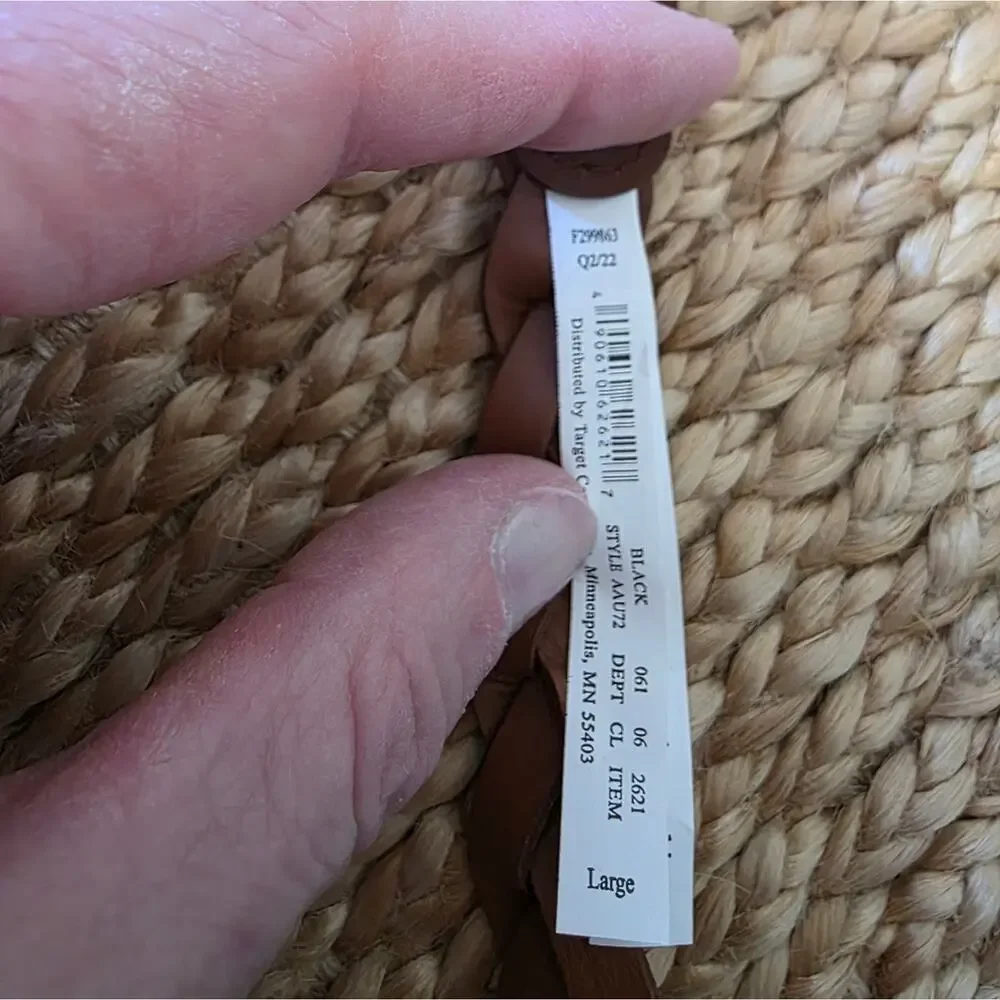 Target Braided Non Leather Brown Belt Womens L Casual Equestrian Vegan